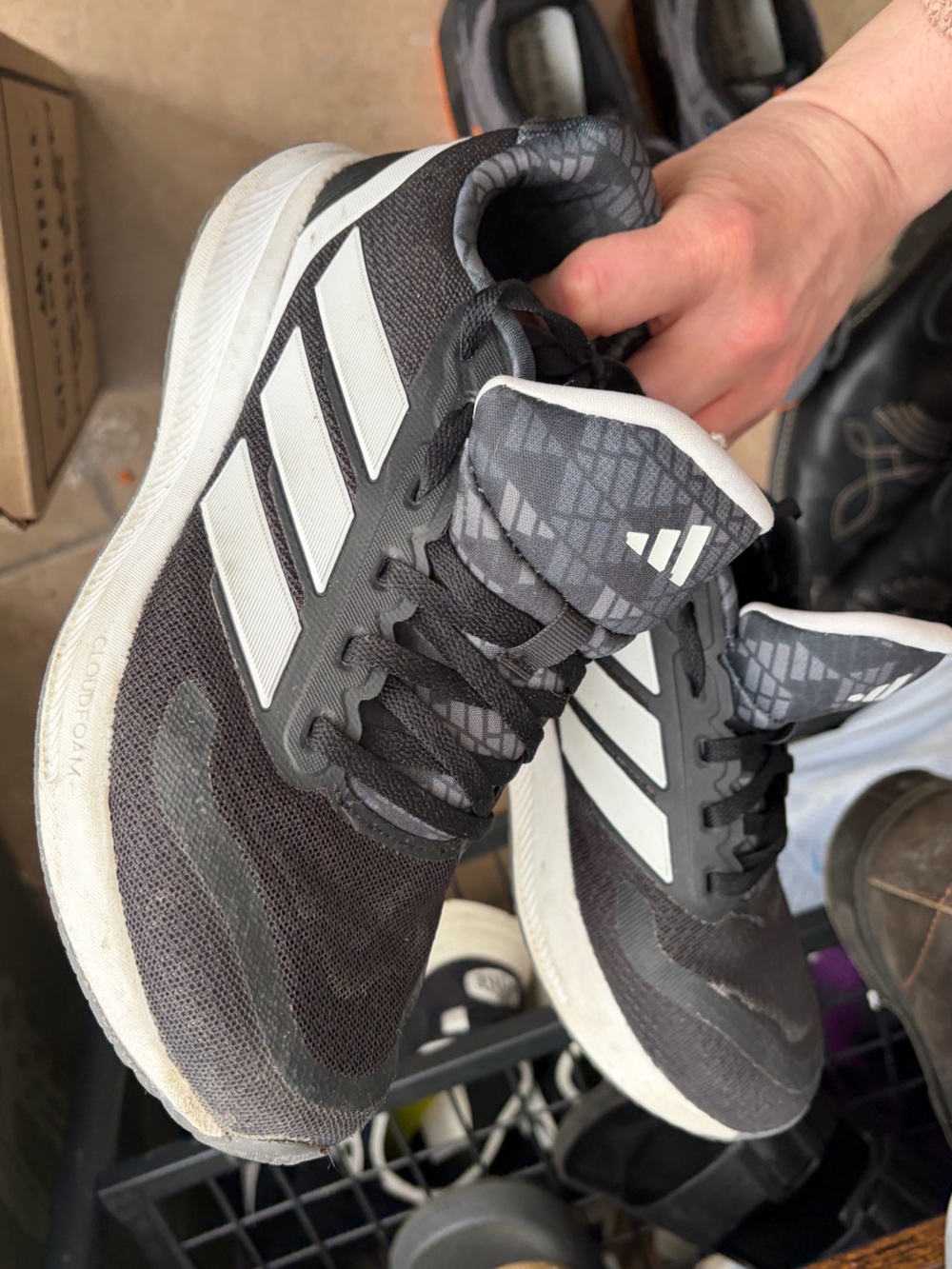 adidas Black and White Men's Athletic Running Shoes